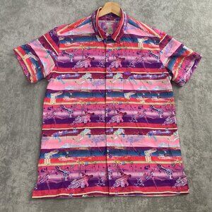 RETRO Rifle Shirt Mens Large Button Up Vapor Abstract Tactical Outdoor Pocket